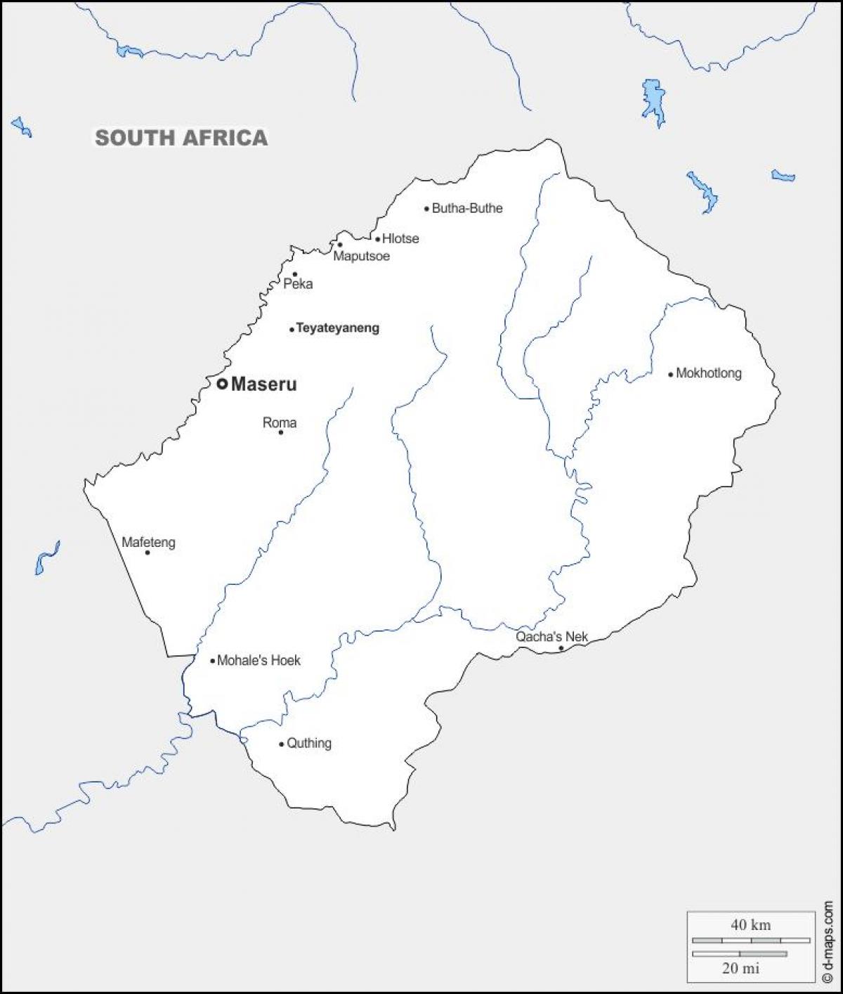mapa de maputsoe Lesotho