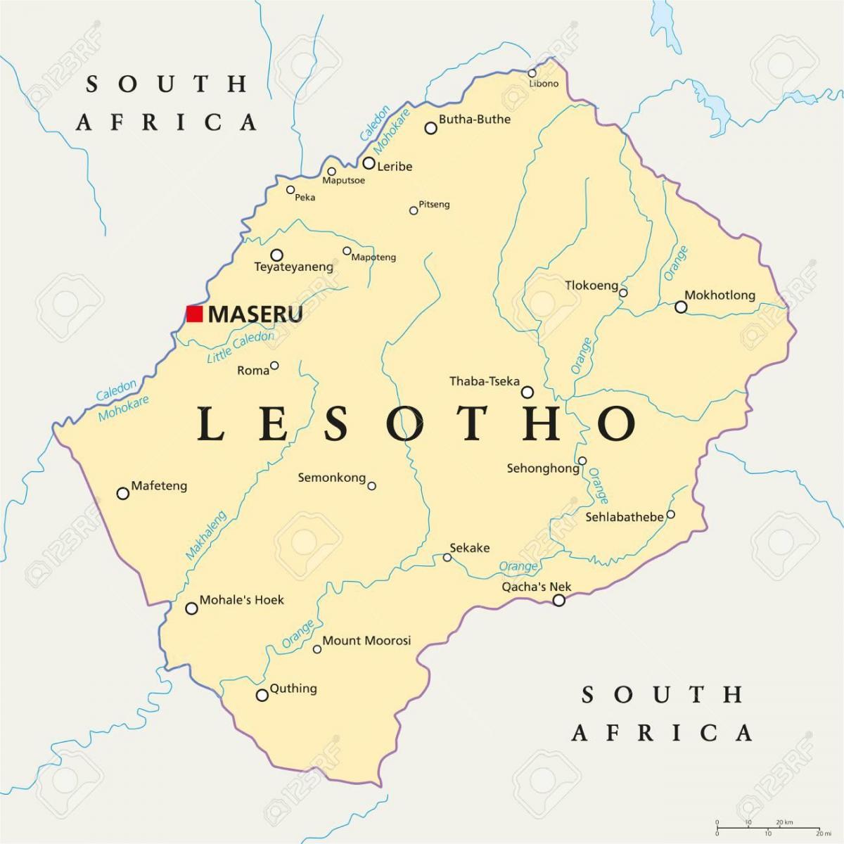 mapa de maseru Lesotho