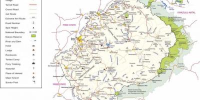 Lesotho carreteres mapa