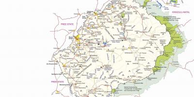 Mapa de Lesotho posts fronterers